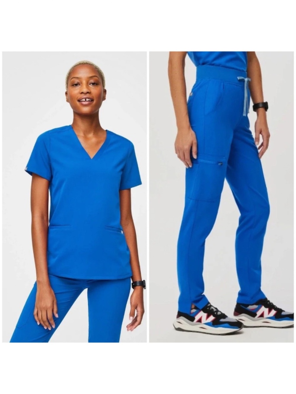 FIGS Scrub Set Scrubs Worn Once CASMA XS TOP YOLA XS TALL PANTS Royal Blue